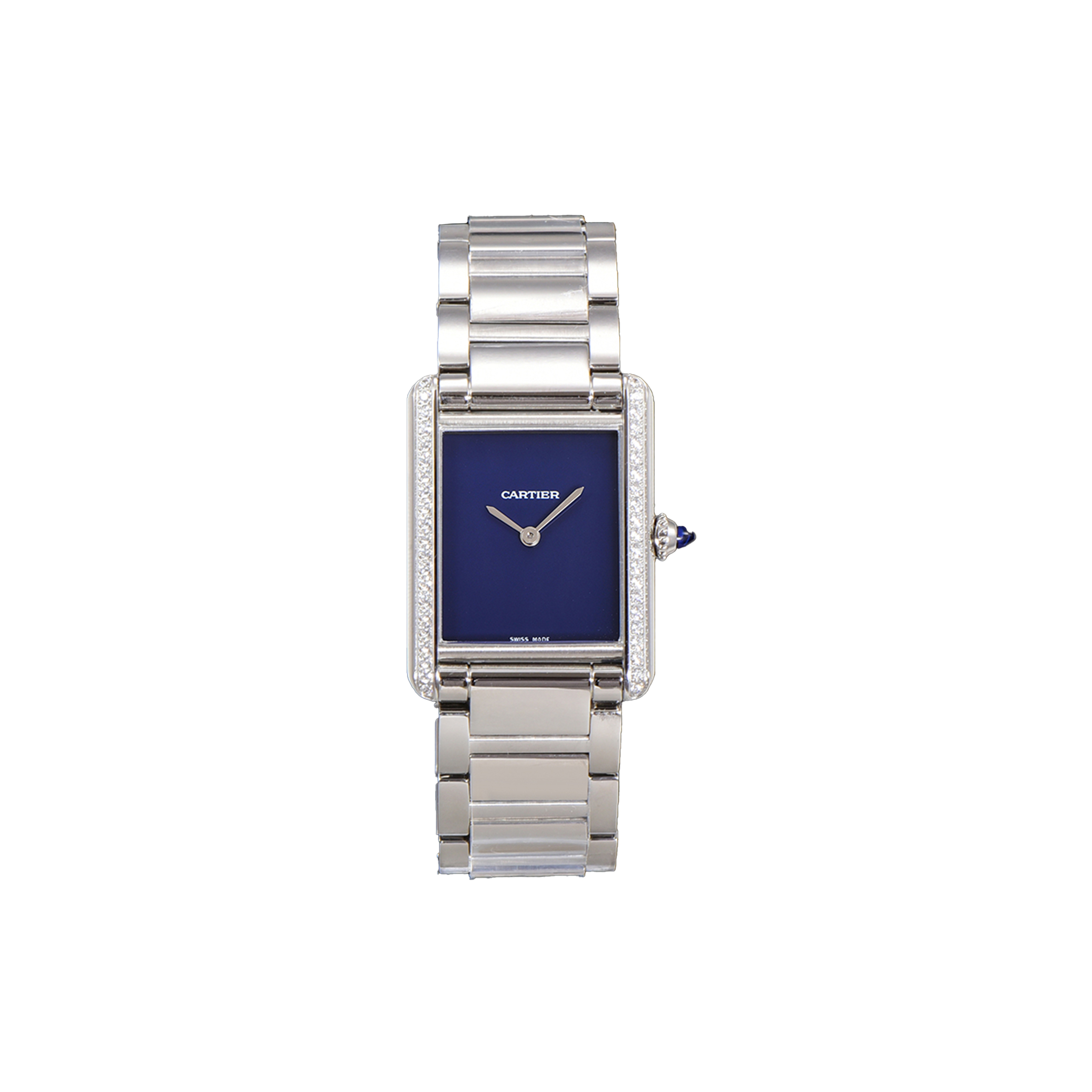 CARTIER TANK MUST LM NAVY DIAL 34MM WATCH WSTA0055